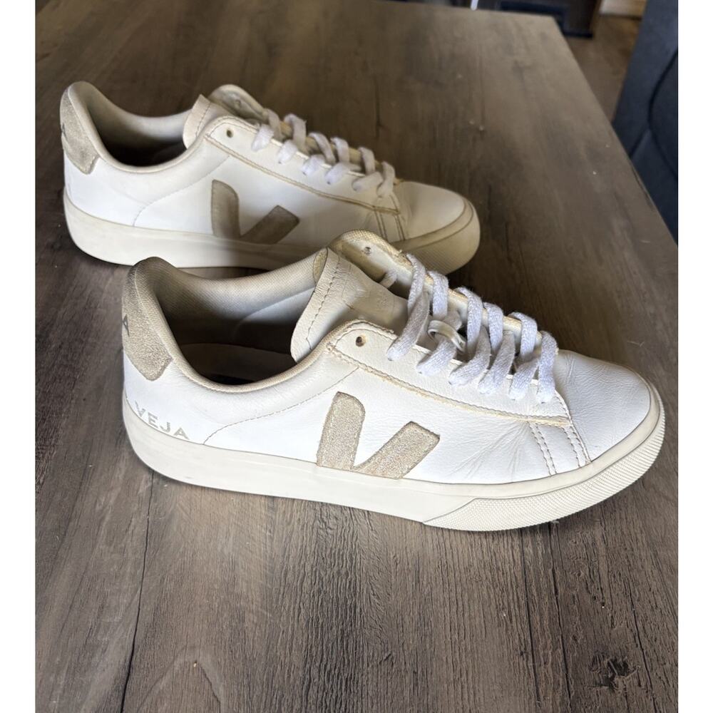 Veja Campo Sneakers Leather Extra White/Natural Suede Women’s Size 7 EU 38